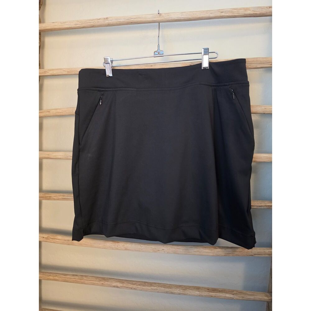 32 Degrees Cool Skort Womens L Black Golf Tennis Zipper Pockets NWT